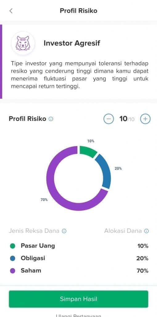 Cara membeli reksadana di platform bibit - contoh profil risiko investasi