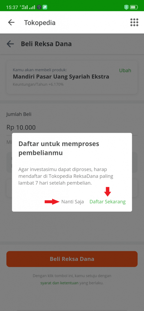 cara membeli reksadana syariah di Tokopedia