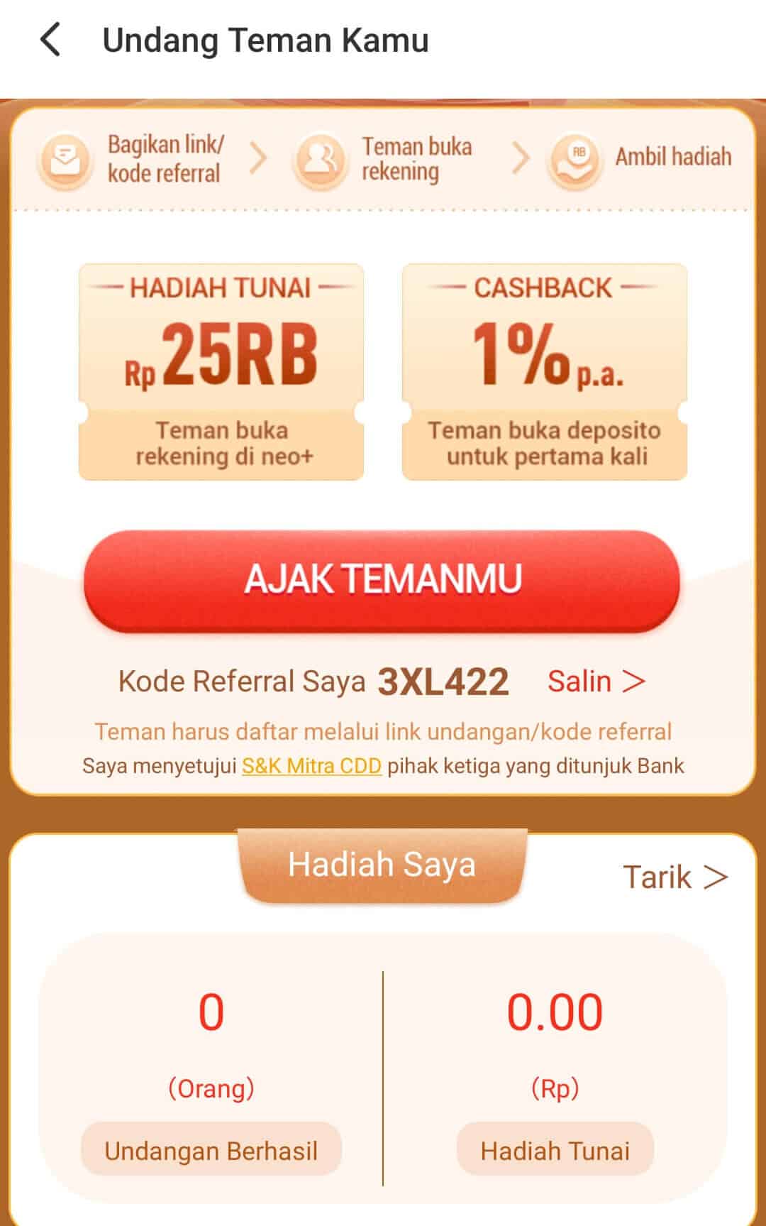 Kode referral bank neo commerce (BNC)