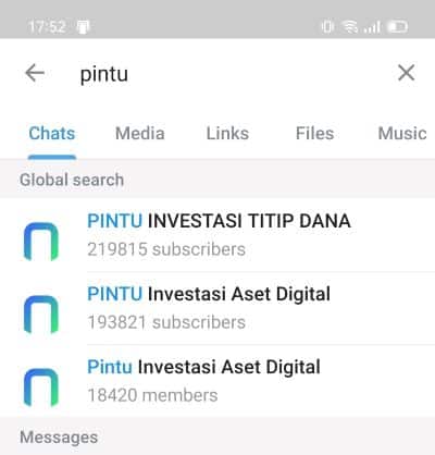 Grup telegram pintu penipuan