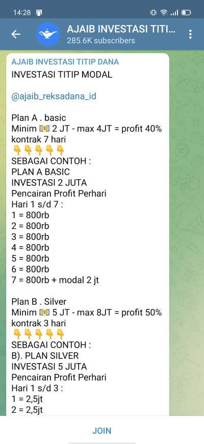 paket investasi titip modal Ajaib penipuan