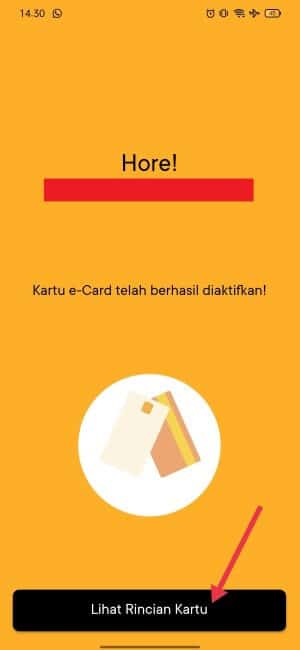 Kartu digital Jago telah aktif