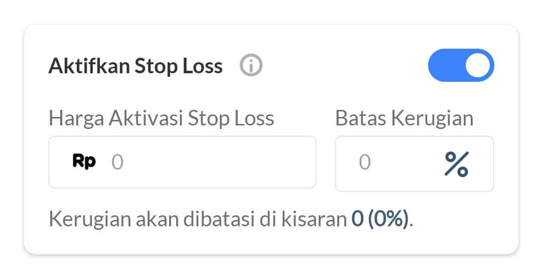Fitur stop loss Ajaib Kripto